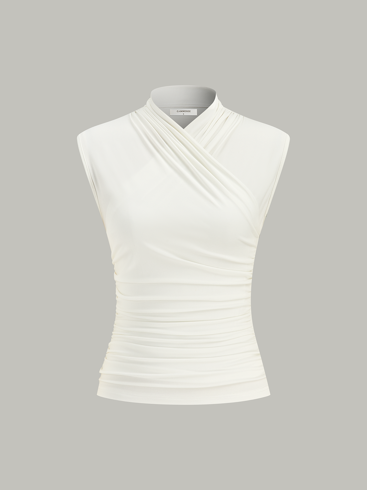 Cross Neck Ruched Tank Top
