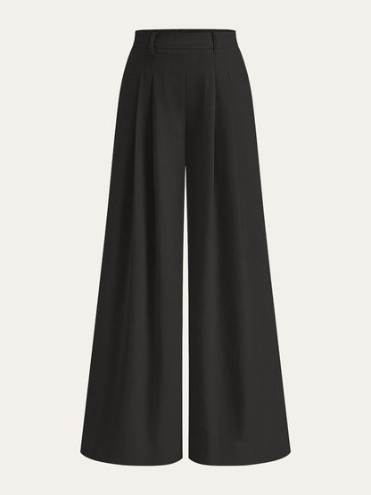 Linen Blend Wide-Leg Pants