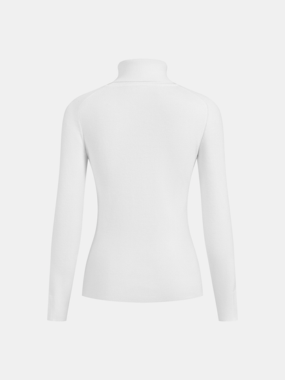 Contrast Piping Turtleneck Sweater