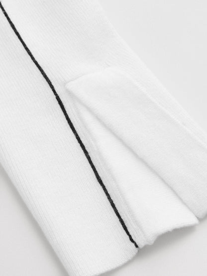 Contrast Piping Turtleneck Sweater