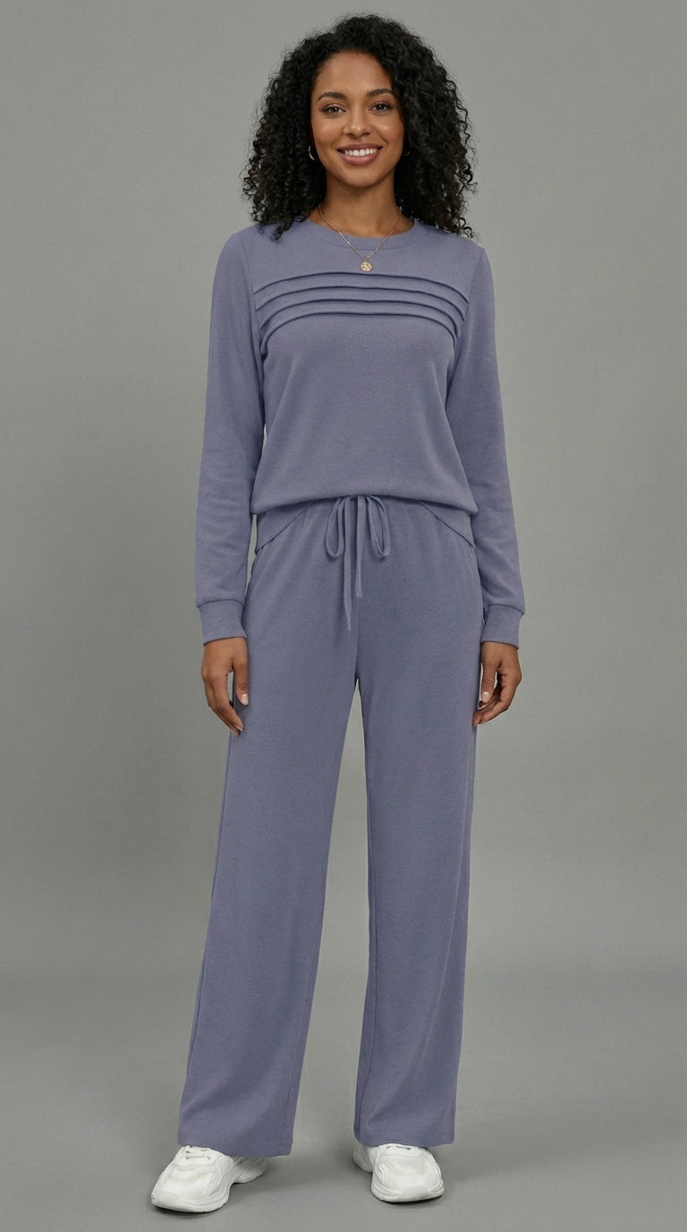 Serene Lounge Set – Soft Top & Drawstring Pants